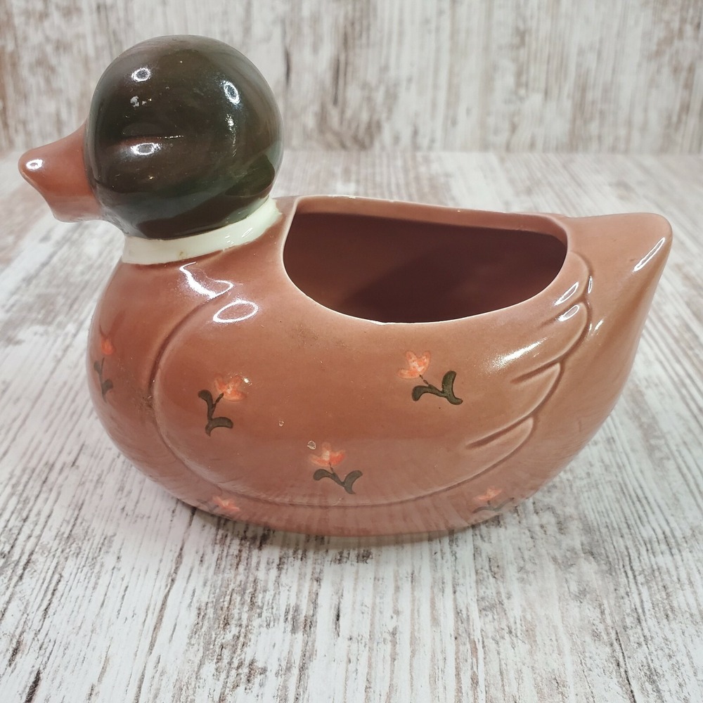 Vintage OTAGIRI Japan Ceramic Mallard Duck Hand Painted Creamer